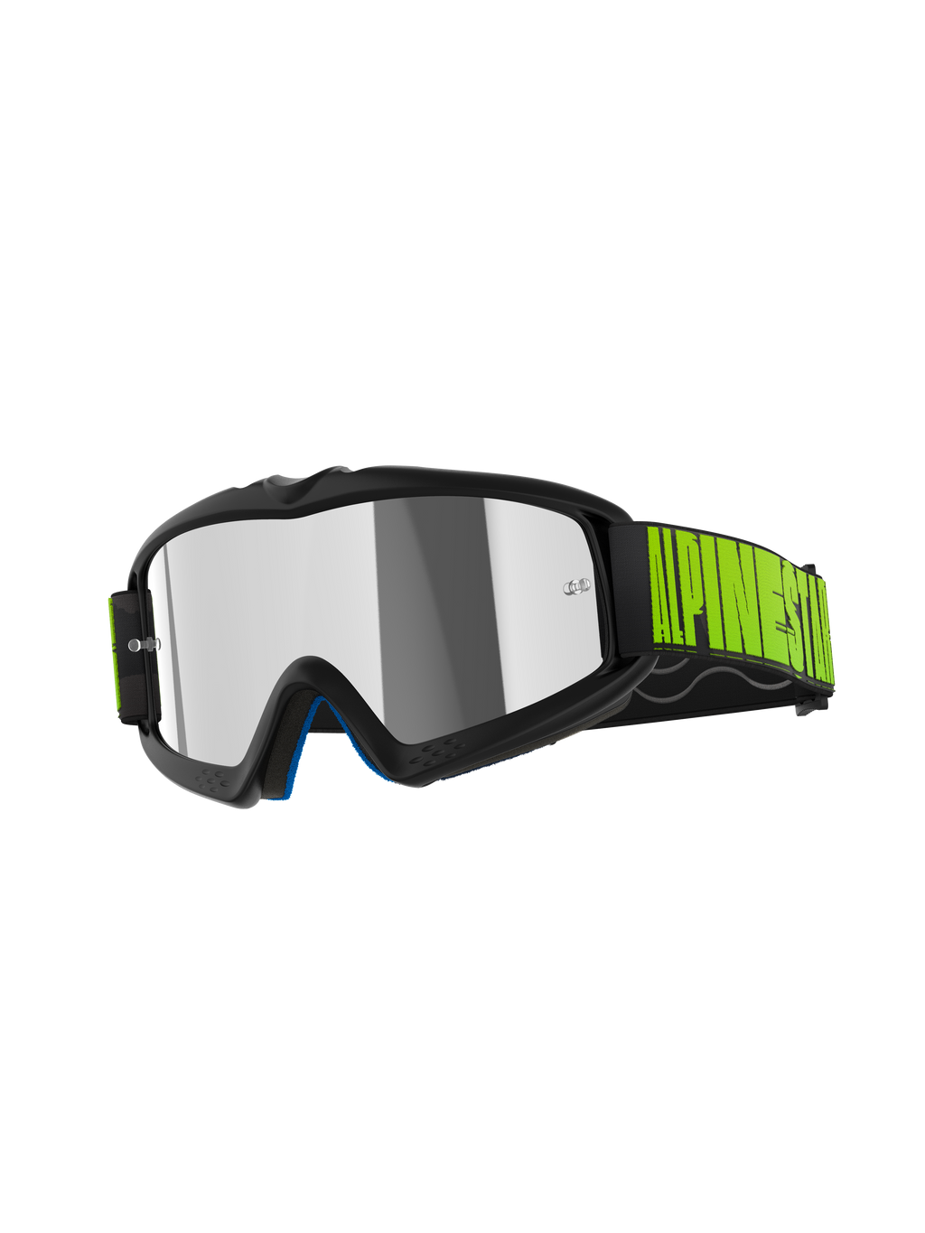 Alpinestars Vision Youth Hollow Goggles, maschere da motocross per ragazzi, grigio antracite e giallo fluo, con lente Mirror Silver, fascia nera con branding giallo vivace, occhiali protettivi ad alte prestazioni per fuoristrada