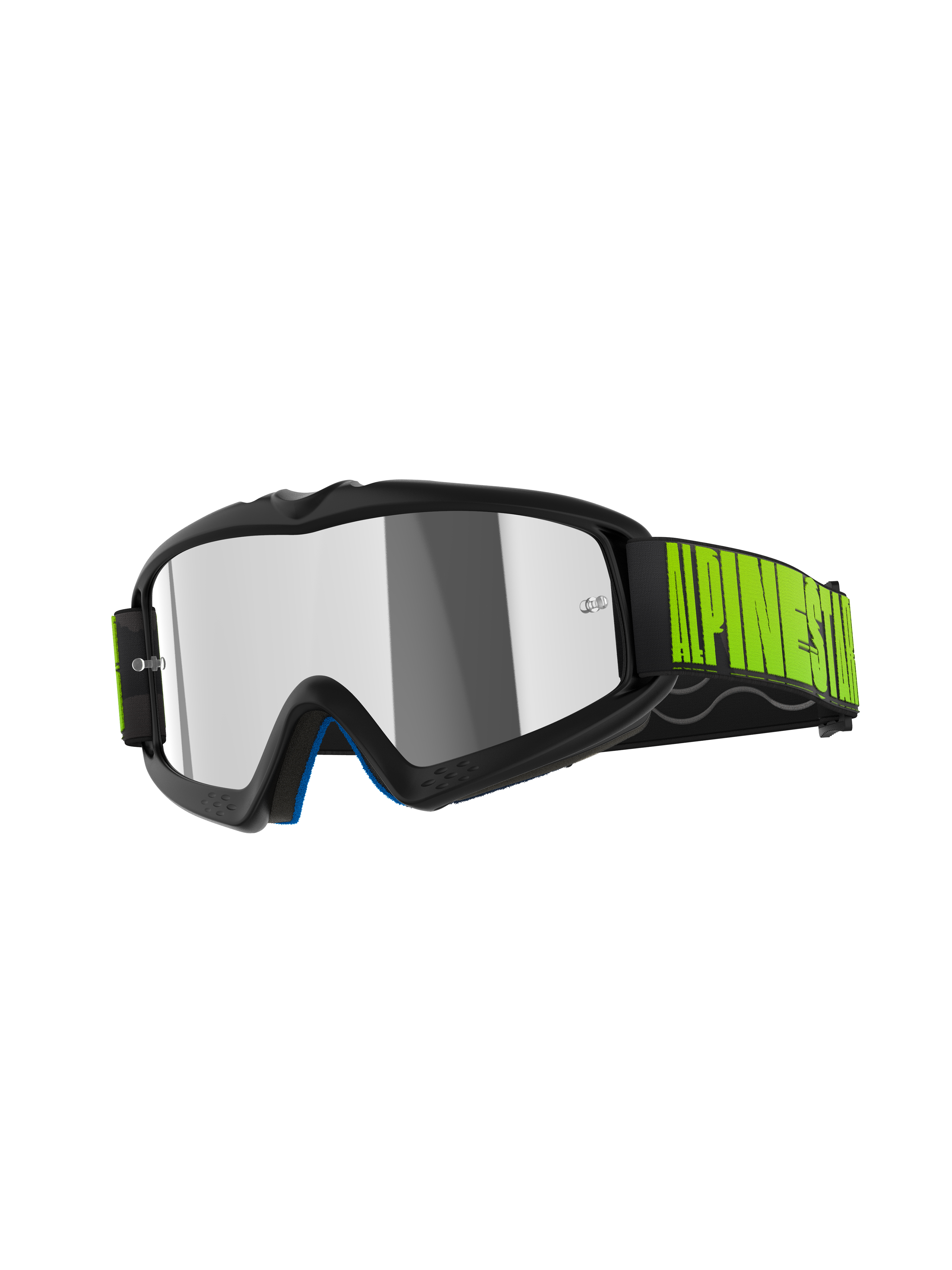 Alpinestars Vision Youth Hollow Goggles, maschere da motocross per ragazzi, grigio antracite e giallo fluo, con lente Mirror Silver, fascia nera con branding giallo vivace, occhiali protettivi ad alte prestazioni per fuoristrada
