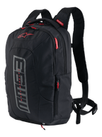 Alpinestars MM93 City Hunter V2 Backpack, zaino da moto, nero con grafica MM93 grigia e accenti rossi, collezione firmata Marc Marquez, dotato di spallacci imbottiti e tasche laterali, design urbano resistente