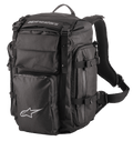 Alpinestars Rover Overland Backpack, zaino Adventure Touring, nero, logo Alpinestars bianco, scomparti multipli con cerniera e cinghie di compressione, spallacci in mesh imbottiti e imbracatura ergonomica, design in tessuto resistente per viaggi in moto a lunga percorrenza