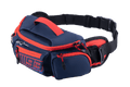 Alpinestars MM93 Waist Bag, marsupio sportivo e resistente, blu navy con dettagli rosso acceso, logo MM93, scomparti multipli con zip e cintura regolabile con fibbia
