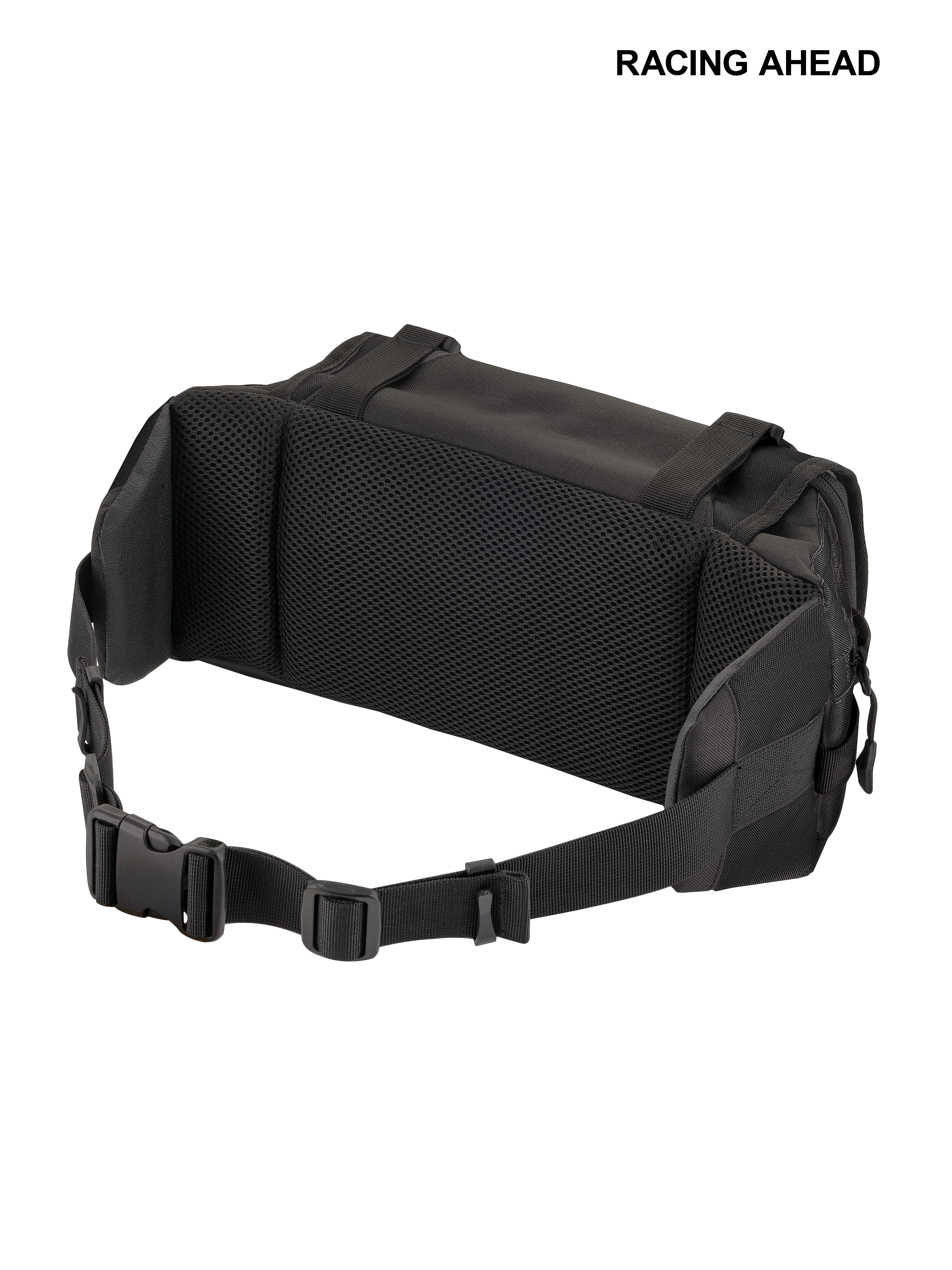 Alpinestars Tech Tool Pack, borsa porta attrezzi per Enduro e Motocross, nero, vista posteriore con imbottitura in rete traspirante per la ventilazione, cintura regolabile con fibbia in plastica, robusta struttura in tessuto per uso fuoristrada