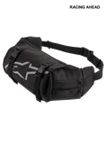 Alpinestars Tech Tool Pack, nero, marsupio porta attrezzi da moto resistente, con logo a stella Alpinestars grigio, cinghie di compressione regolabili con fibbie in plastica e scomparti laterali con cerniera, ideale per enduro e fuoristrada