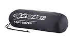 Sacca portaoggetti per telo copri kart Alpinestars, nera, con logo Alpinestars bianco e scritta 'KART COVER', forma cilindrica con chiusura a cordoncino, design compatto e portatile per attrezzatura da motorsport