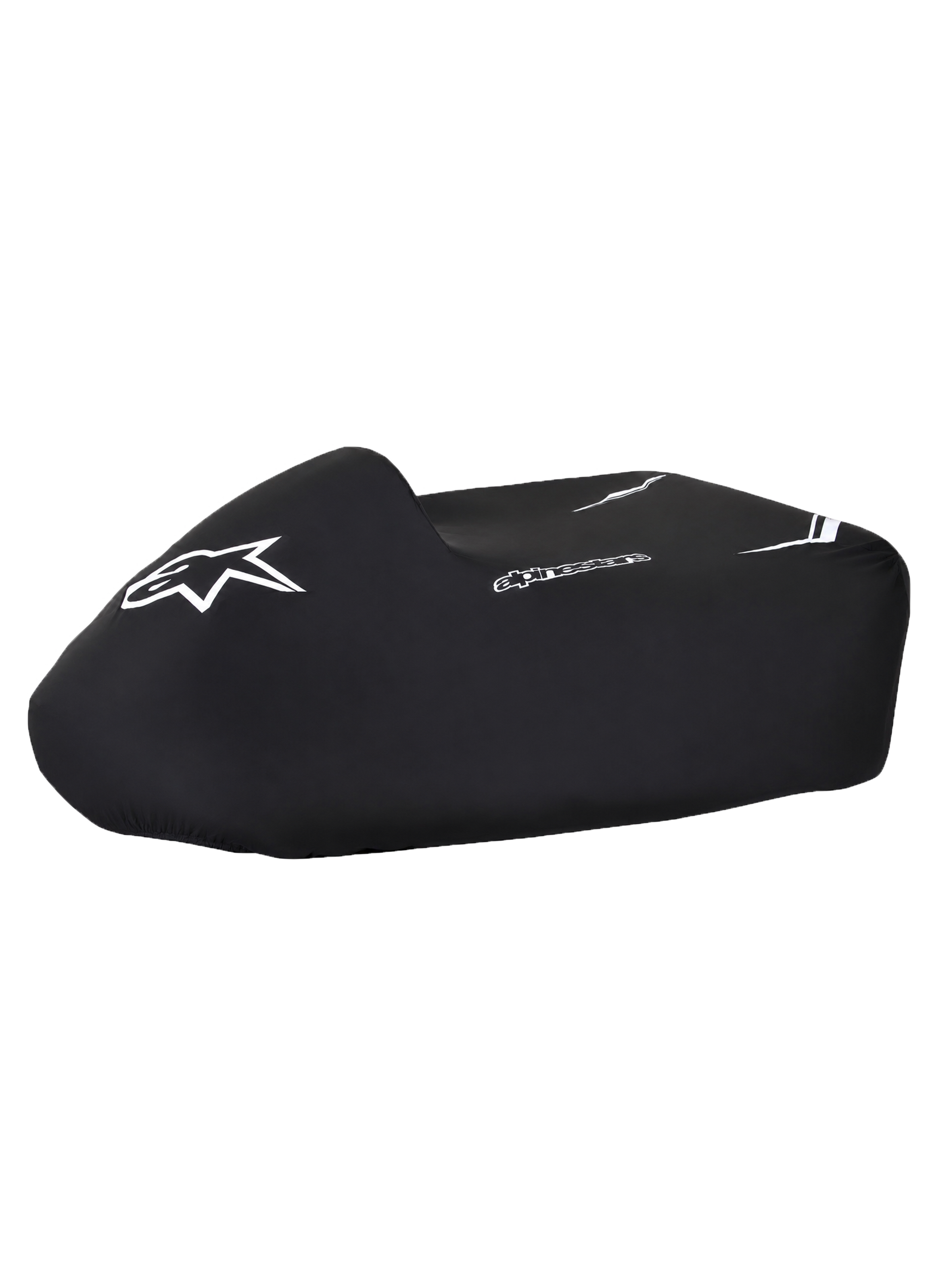 Telo copri kart Alpinestars, copertura impermeabile nera con loghi bianchi, vestibilità strutturata e bordo inferiore elasticizzato