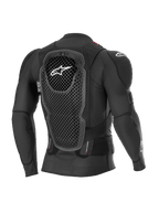 Giacca protettiva Alpinestars Bionic Pro V3 Plasma, nero, vista posteriore che evidenzia il paraschiena con tecnologia Cell, struttura in rete traspirante e protezioni integrate per le spalle, abbigliamento protettivo per motocross