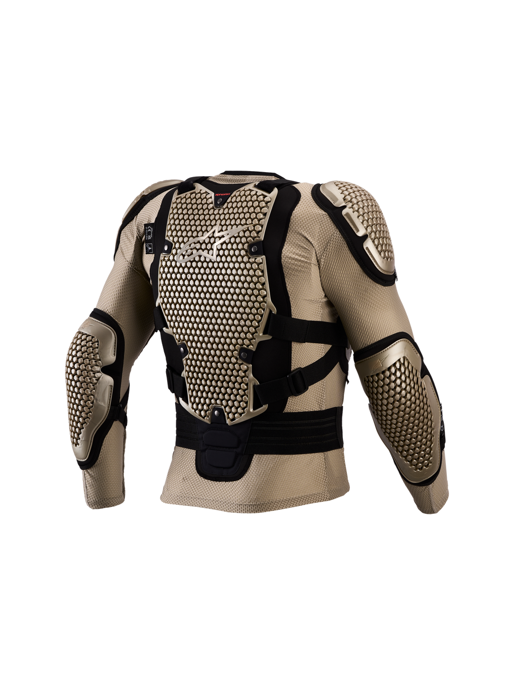 Alpinestars Giacca protettiva Bionic Action V3, protezione corpo motocross da uomo, color alluminio e nero, vista posteriore con paraschiena e gomitiere, certificata CE.