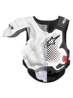 Alpinestars Airbag Tech-Air® MX, gilet protettivo airbag per motocross off-road, bianco e nero, certificato CE, con pallone airbag gonfiato in evidenza