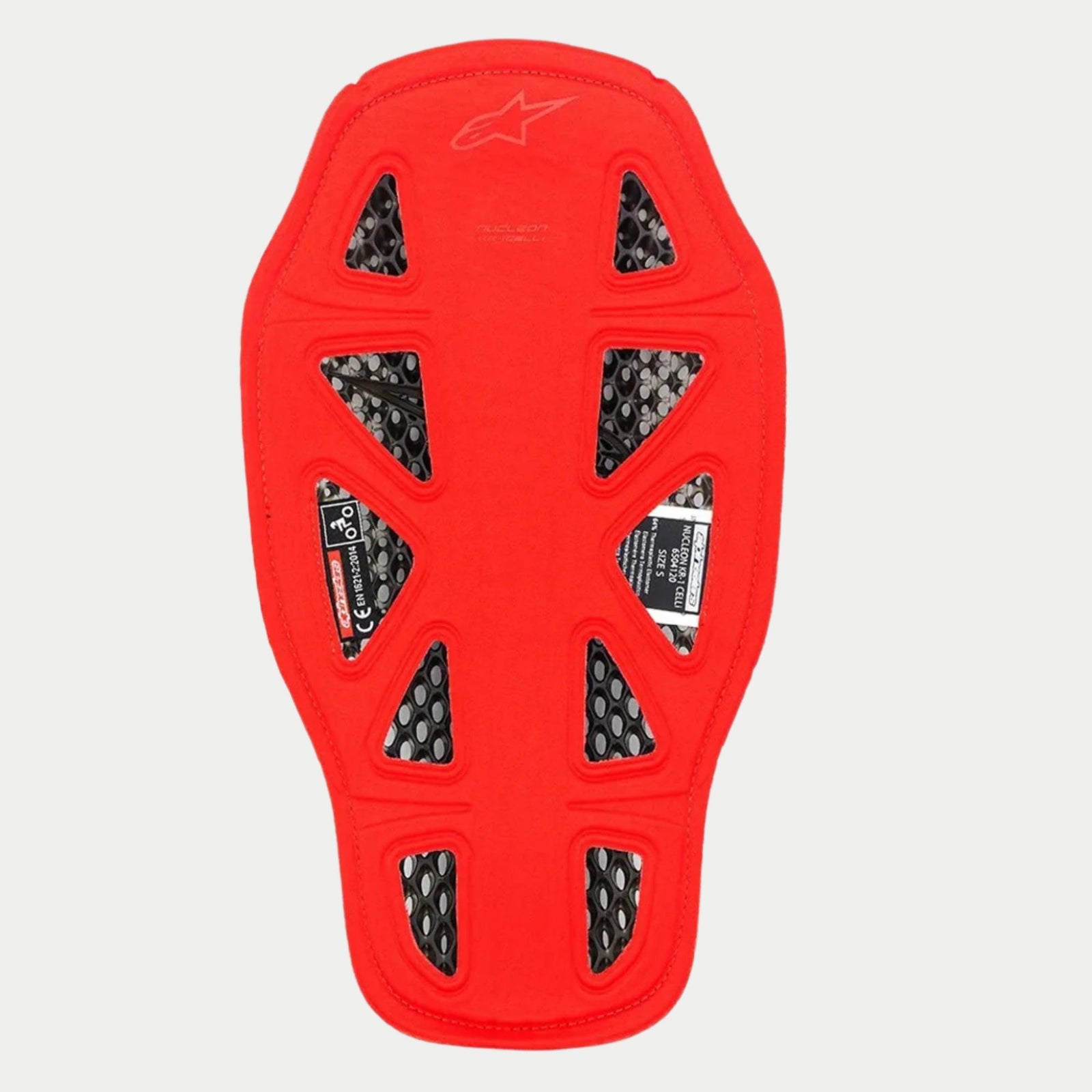 Alpinestars Nucleon KR-1 Cell i Back Protector, rosso, inserto paraschiena da moto leggero con design avanzato a celle con microstruttura per flusso d'aria e assorbimento degli impatti, protezione per tute da corsa