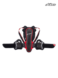 Alpinestars Paraschiena Nucleon KR-3, paraschiena da moto CE livello 2, nero fumo e rosso, con struttura a guscio a traliccio, bretelle regolabili e cintura lombare