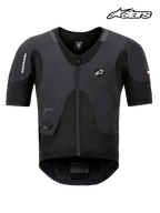 Alpinestars Airbag Tech-Air® 5 Plasma, airbag da moto sotto giacca, nero, protezione parte superiore del corpo certificata CE con mesh elasticizzato monostrato e paraschiena integrato, vista frontale