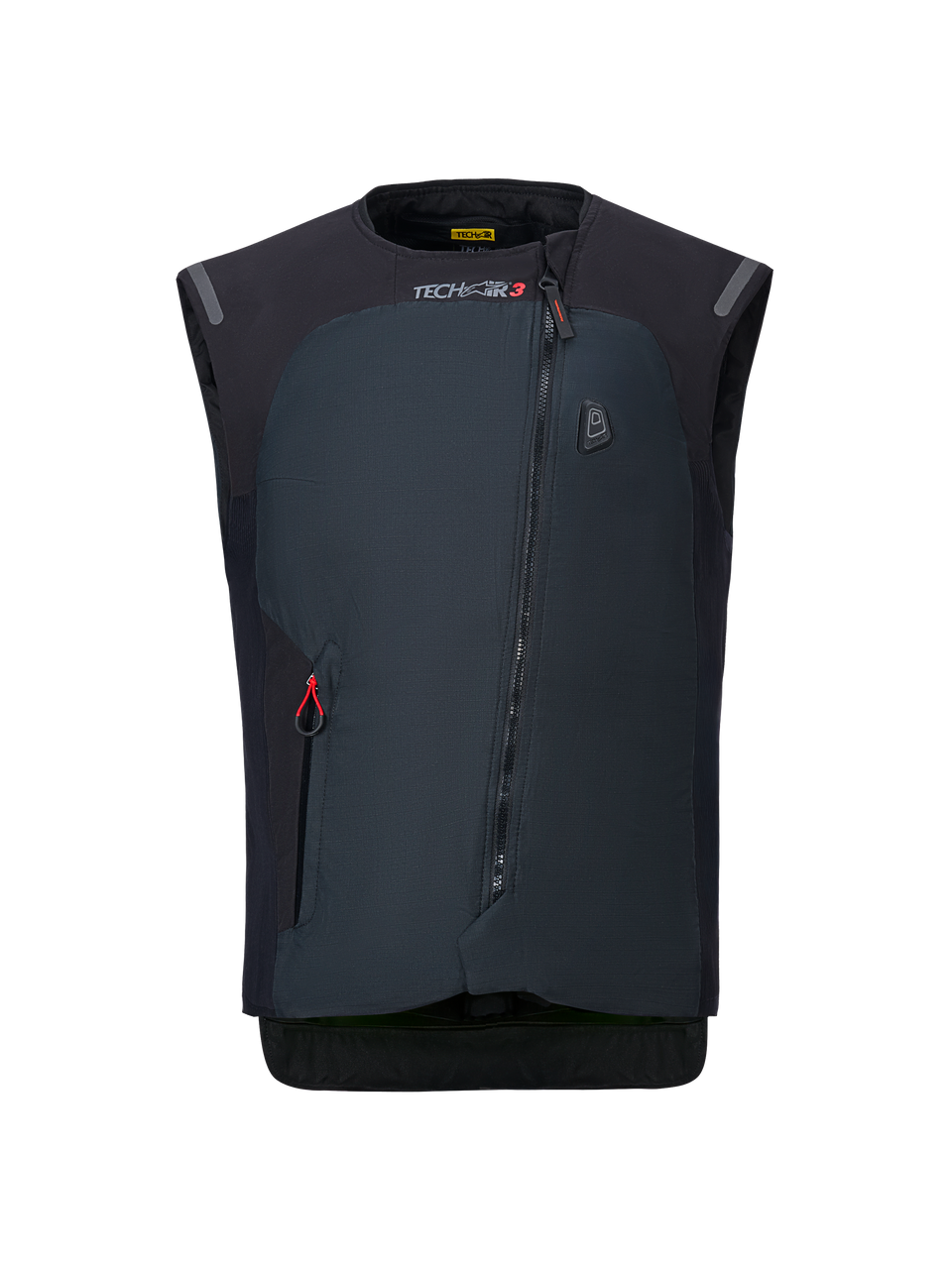 Alpinestars Tech-Air® 3 V2 System, gilet airbag elettronico da moto, nero e grigio scuro, con zip frontale, protezione avanzata con tecnologia AI, sistema di rilevamento crash