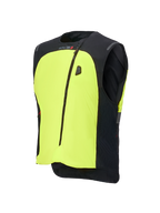 Alpinestars Tech-Air® 3 V2 System, gilet airbag da moto, nero e giallo fluo, con pannello frontale giallo neon, cerniera centrale, display di stato a LED integrato e logo Tech-Air, protezione airbag autonoma leggera per la guida su strada