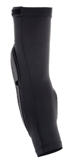 Gomitiera Alpinestars Bionic Flex, protezione gomito motocross, nero, vista di profilo laterale, manica in rete elastica traspirante, piastra protettiva dal profilo ergonomico, design slip-on per protezione dagli impatti