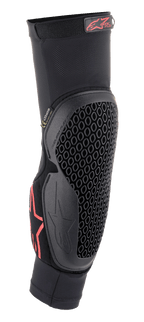 Alpinestars Bionic Flex Elbow Protector, nero e rosso, manica in rete slip-on con tecnologia flessibile a nido d'ape Nucleon Flex, logo Alpinestars rosso, equipaggiamento protettivo ergonomico per moto fuoristrada