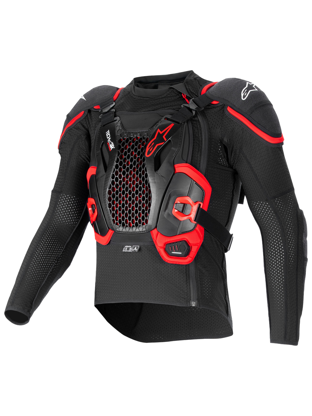 Alpinestars Airbag Tech-Air® Off-Road, giacca protettiva off-road con airbag, nero e rosso, protezione torace Nucleon CELL a nido d'ape, certificata CE