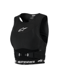 Alpinestars Stella Plasma Chest Protector, protezione torace da donna per motocross, nero con dettagli bianchi, telaio in rete stile reggiseno sportivo, con logo a stella bianco sul petto e fascia inferiore logata, fibbie laterali regolabili per una vestibilità sicura