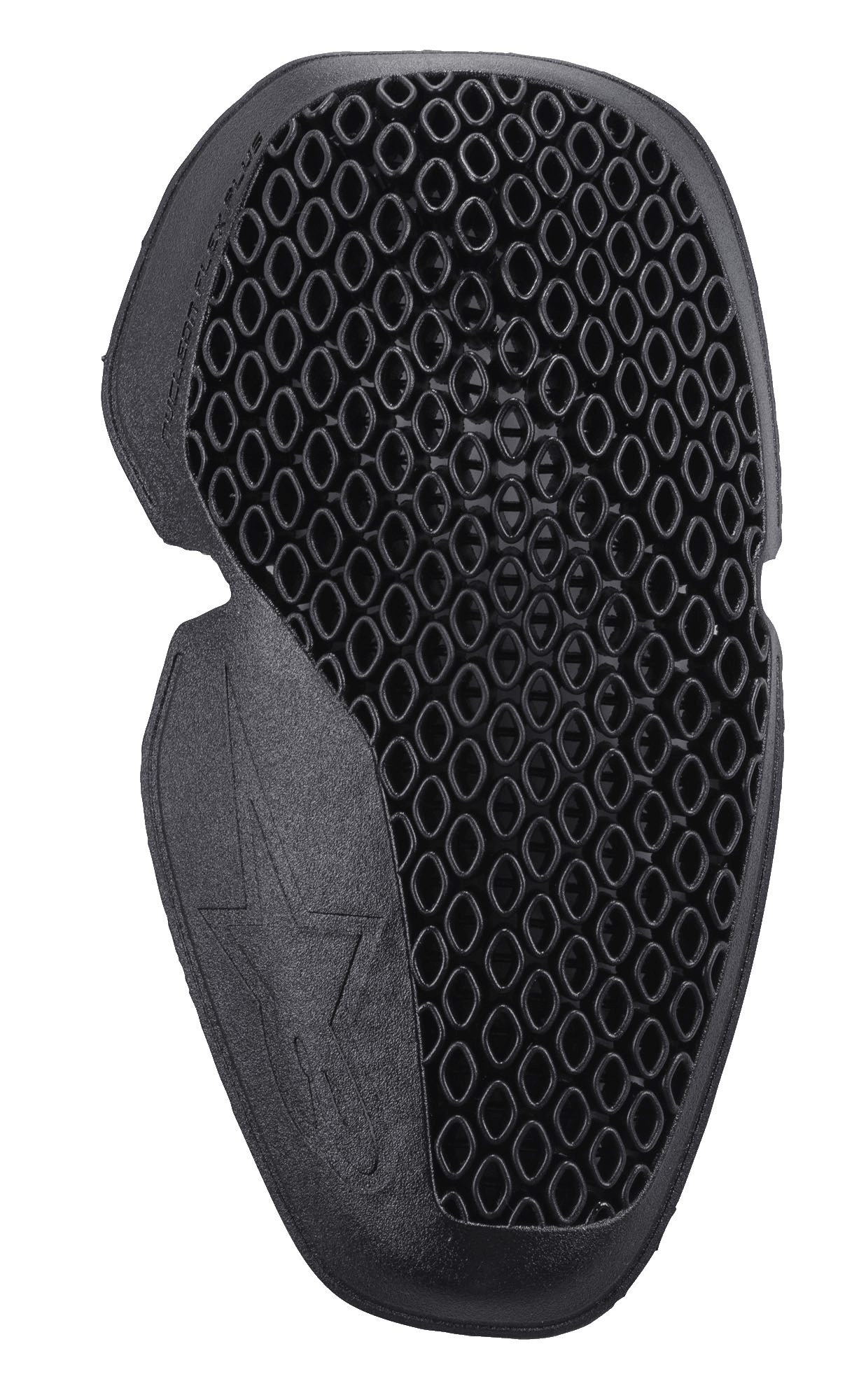 Alpinestars Nucleon Flex Plus Knee Protector, protezione per ginocchio da moto, nero, inserto con struttura a nido d'ape traforata a celle aperte, profilo sottile ergonomico e design flessibile con logo a stella in rilievo