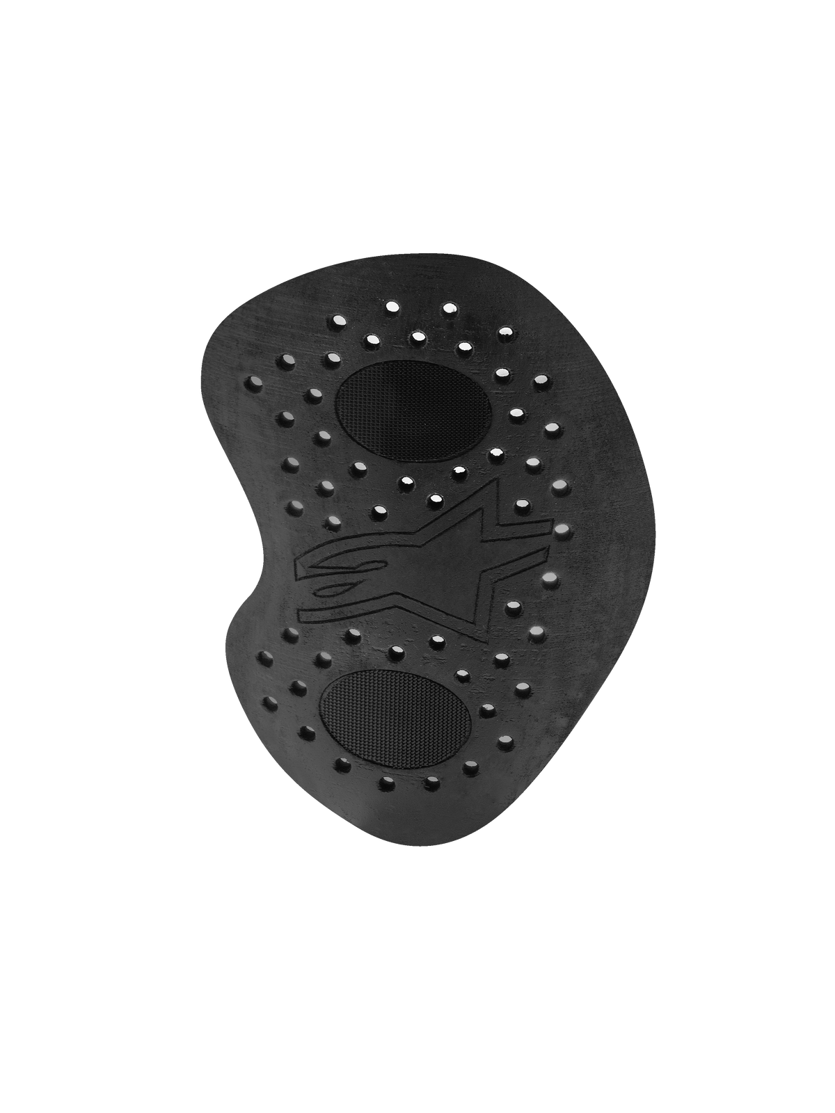 Alpinestars Nucleon Racing KR-HR Hip Protector, inserto protettivo per fianchi da moto nero, schiuma traforata ad assorbimento d'energia con gusci rigidi costampati, logo Alpinestars a stella in rilievo, design ergonomico per tute da corsa