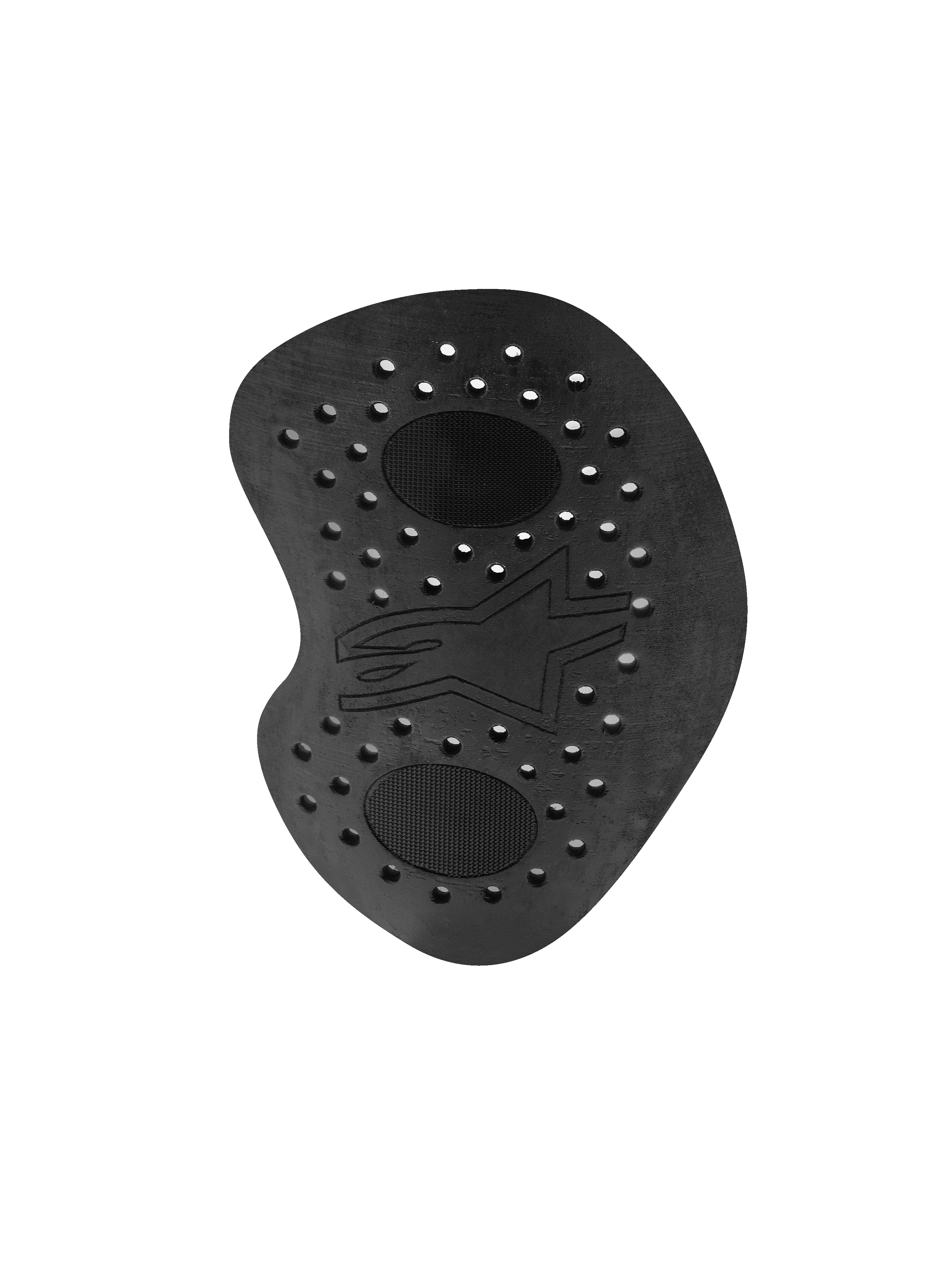 Alpinestars Nucleon Racing KR-HR Hip Protector, inserto protettivo per fianchi da moto nero, schiuma traforata ad assorbimento d'energia con gusci rigidi costampati, logo Alpinestars a stella in rilievo, design ergonomico per tute da corsa