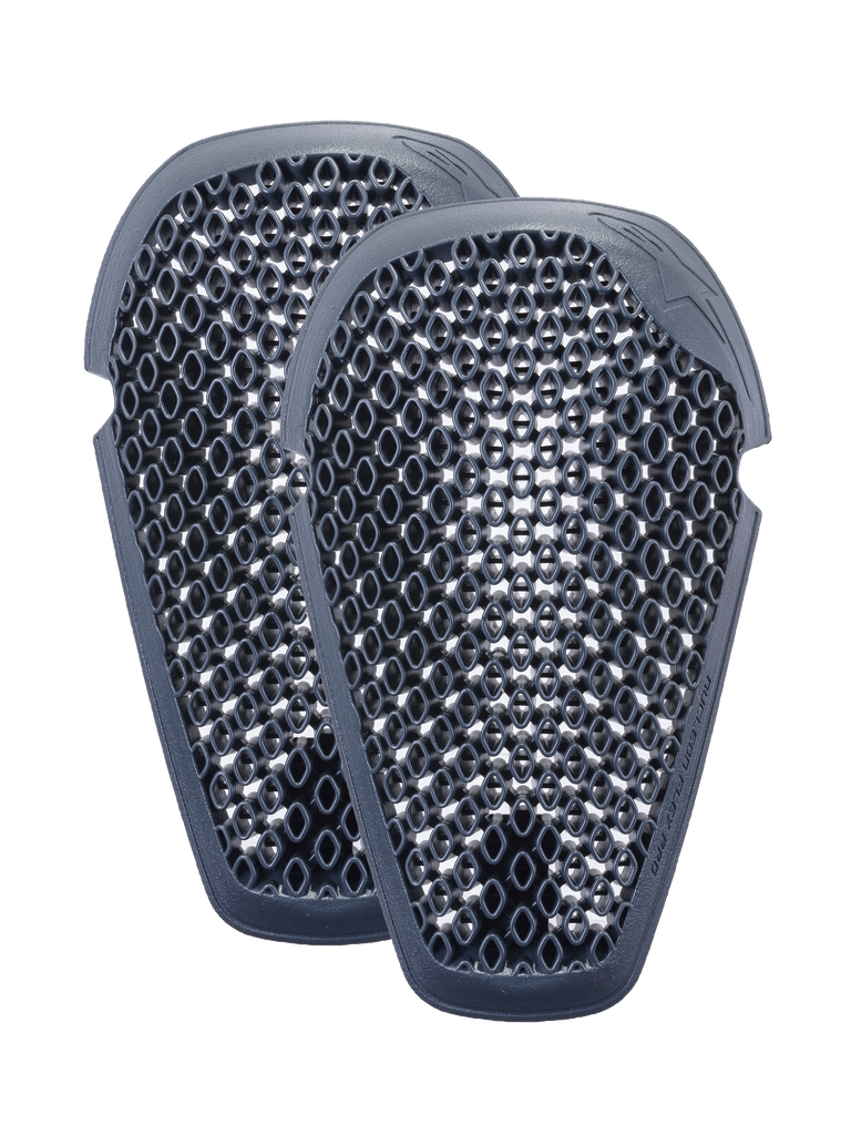 Alpinestars Nucleon Flex Pro Knee Protectors, protezioni per ginocchia da moto, grigio antracite, coppia di inserti ergonomici con struttura a nido d'ape ventilata a celle aperte per una protezione dagli impatti leggera e traspirante