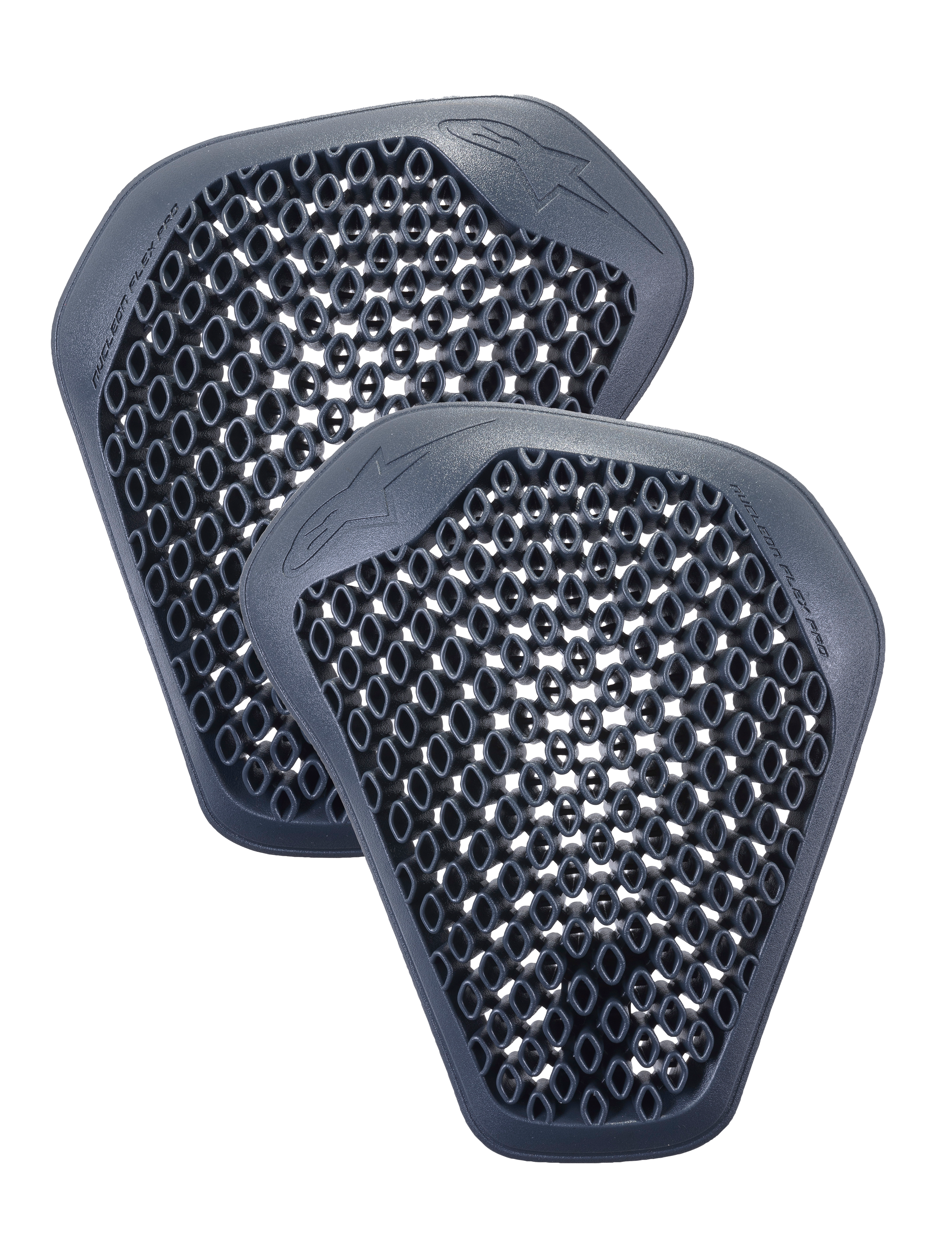 Alpinestars Protezioni Spalle Nucleon Flex Pro, coppia di inserti grigio antracite con struttura a nido d'ape, design ergonomico leggero e ventilato per giacche da moto