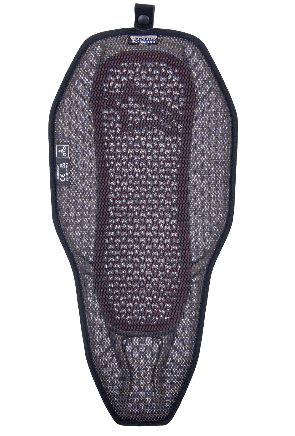 Alpinestars Nucleon Flex Proi Full Back Protector Insert, paraschiena da moto, Transparent Smoke Red, rivestimento in rete 3D grigia con nucleo rosso visibile, design ibrido altamente ventilato con bottone a pressione per l'integrazione con la giacca
