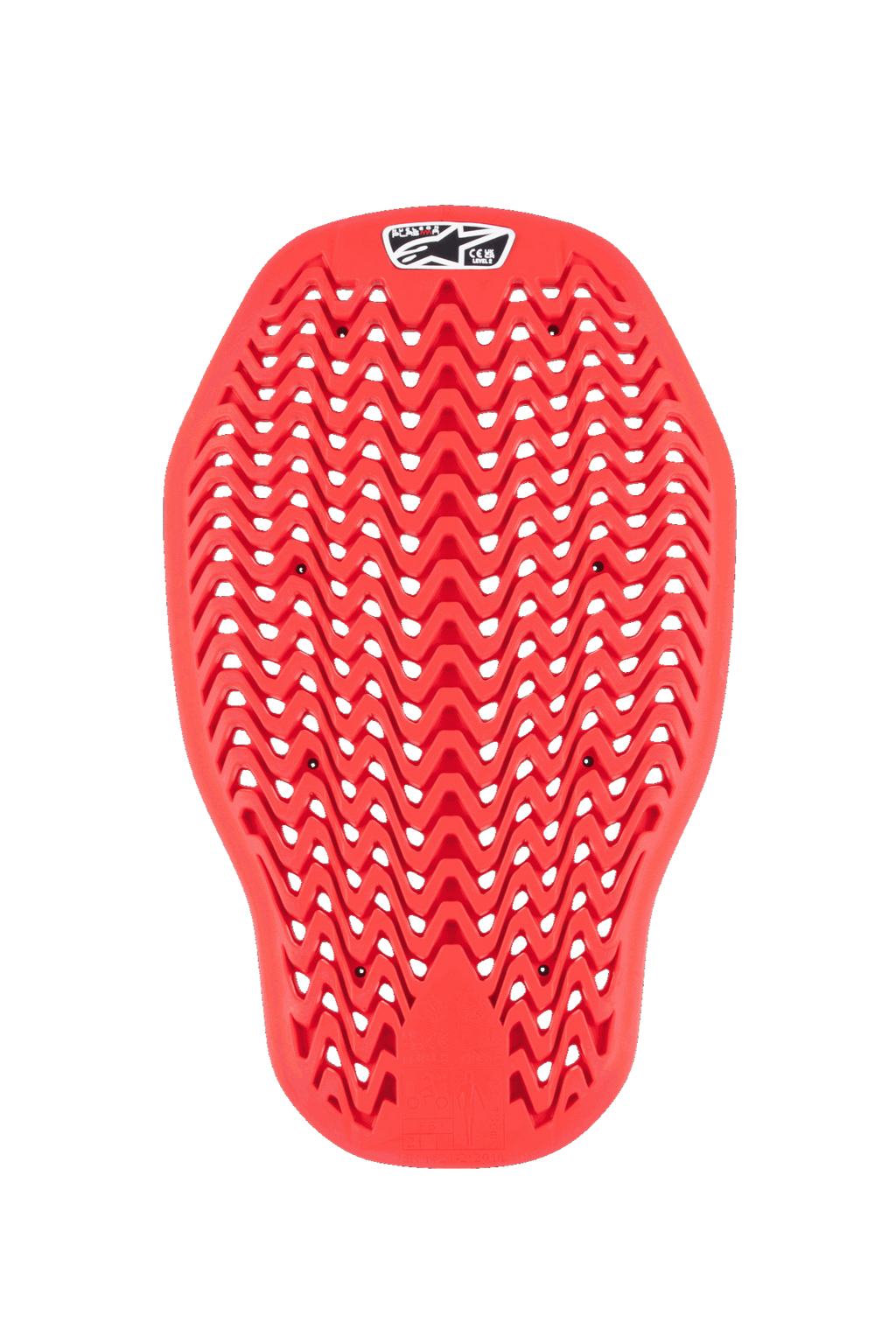 Alpinestars Nucleon Plasma Back Protector Insert, paraschiena da moto, rosso, design a rete a zigzag flessibile con fori di ventilazione, protezione dagli impatti certificata CE Livello 2, inserto ergonomico per giacche da moto