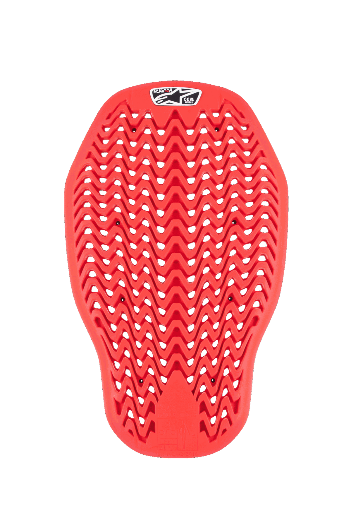 Alpinestars Nucleon Plasma Back Protector Insert, protezione dorsale da moto, rosso, design a zigzag con fori per ventilazione, assorbimento degli impatti