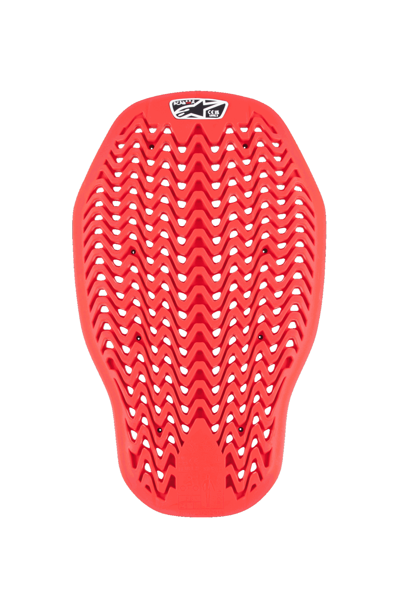 Alpinestars Nucleon Plasma Back Protector Insert, paraschiena da moto, rosso, design a rete a zigzag flessibile con fori di ventilazione, protezione dagli impatti certificata CE Livello 2, inserto ergonomico per giacche da moto