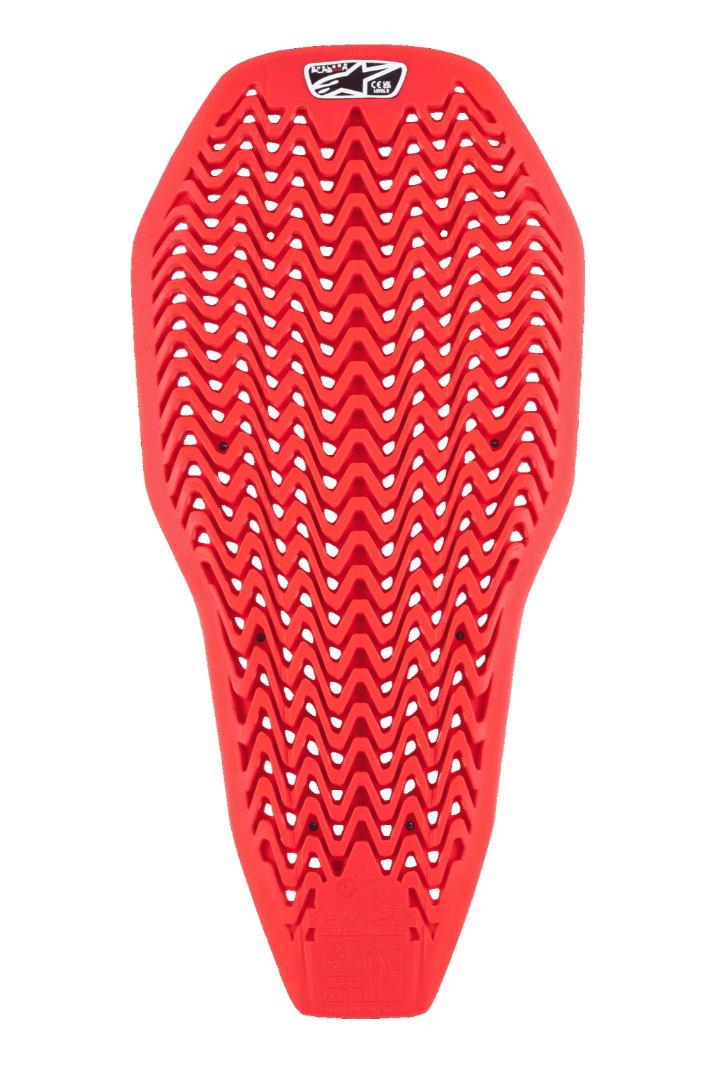 Alpinestars Nucleon Plasma Full Back Protector Insert, rosso, protezione dorsale per moto con motivo traforato a zigzag, design leggero e flessibile per la ventilazione, inserto protettivo per l'assorbimento degli impatti