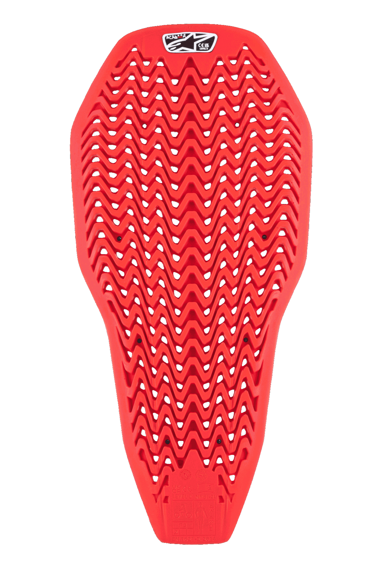 Alpinestars Nucleon Plasma Full Back Protector Insert, rosso, protezione dorsale per moto con motivo traforato a zigzag, design leggero e flessibile per la ventilazione, inserto protettivo per l'assorbimento degli impatti