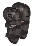Alpinestars Bionic Action Kickstart Knee Guards, protezioni per ginocchio e stinco da motocross per ragazzi, nero con logo KICKSTART rosso, guscio in plastica articolato e doppie cinghie elasticizzate, attrezzatura protettiva per giovani piloti fuoristrada