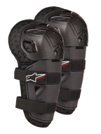 Alpinestars Bionic Action Kickstart Knee Guards, protezioni per ginocchio e stinco da motocross per ragazzi, nero con logo KICKSTART rosso, guscio in plastica articolato e doppie cinghie elasticizzate, attrezzatura protettiva per giovani piloti fuoristrada