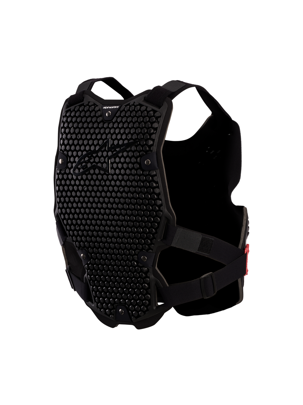 Alpinestars Protezione Torace Bionic Action V2, pettorina da motocross nera con pannelli ventilati A-Morph a nido d'ape.