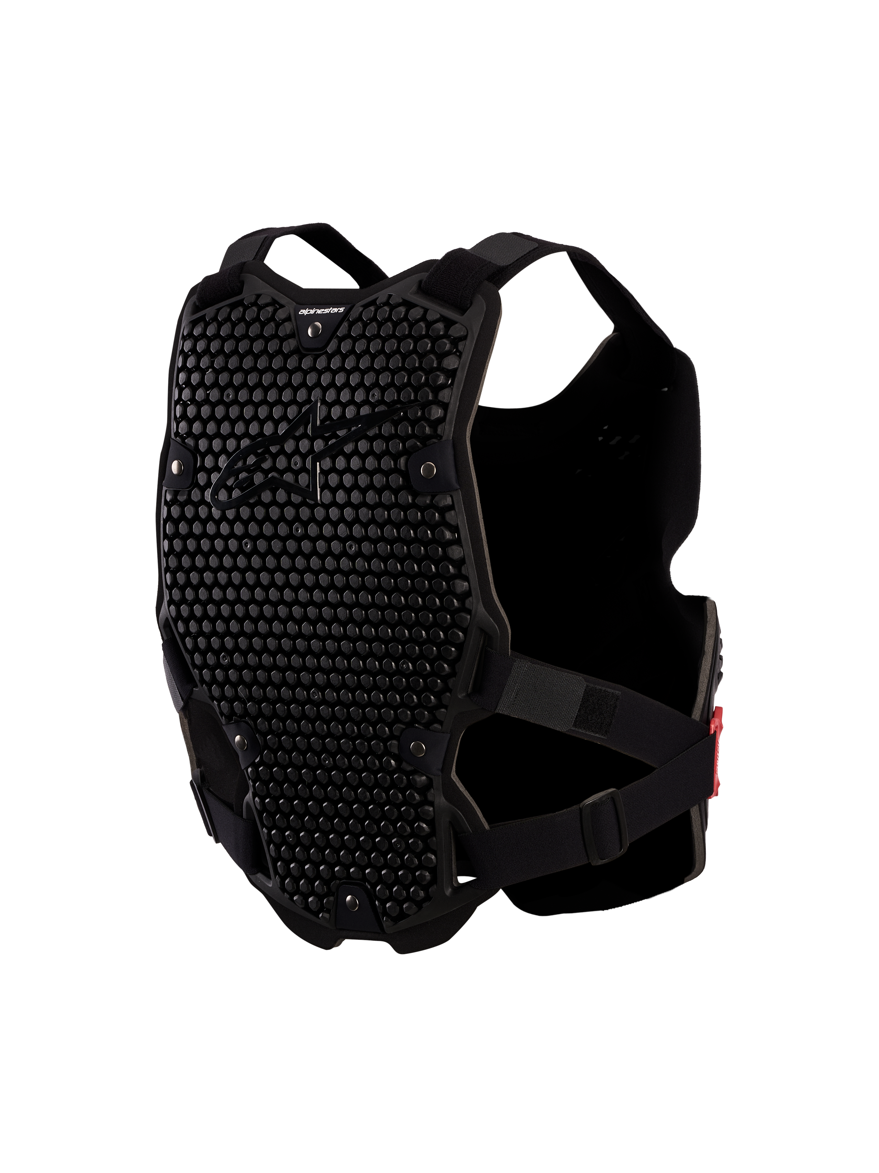 Alpinestars Protezione Torace Bionic Action V2, pettorina da motocross nera con pannelli ventilati A-Morph a nido d'ape.
