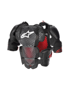 Alpinestars Protezione Torace Intera A-10 V2, protezione torace da motocross, antracite nero e rosso, con placche perforate e fodera in alveolo rosso