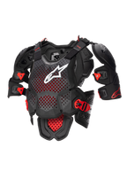 Alpinestars Protezione Torace Intera A-10 V2, protezione torace intera da motocross e off-road, nero e rosso, certificata CE livello 2, con struttura ventilata ibrida e logo bianco