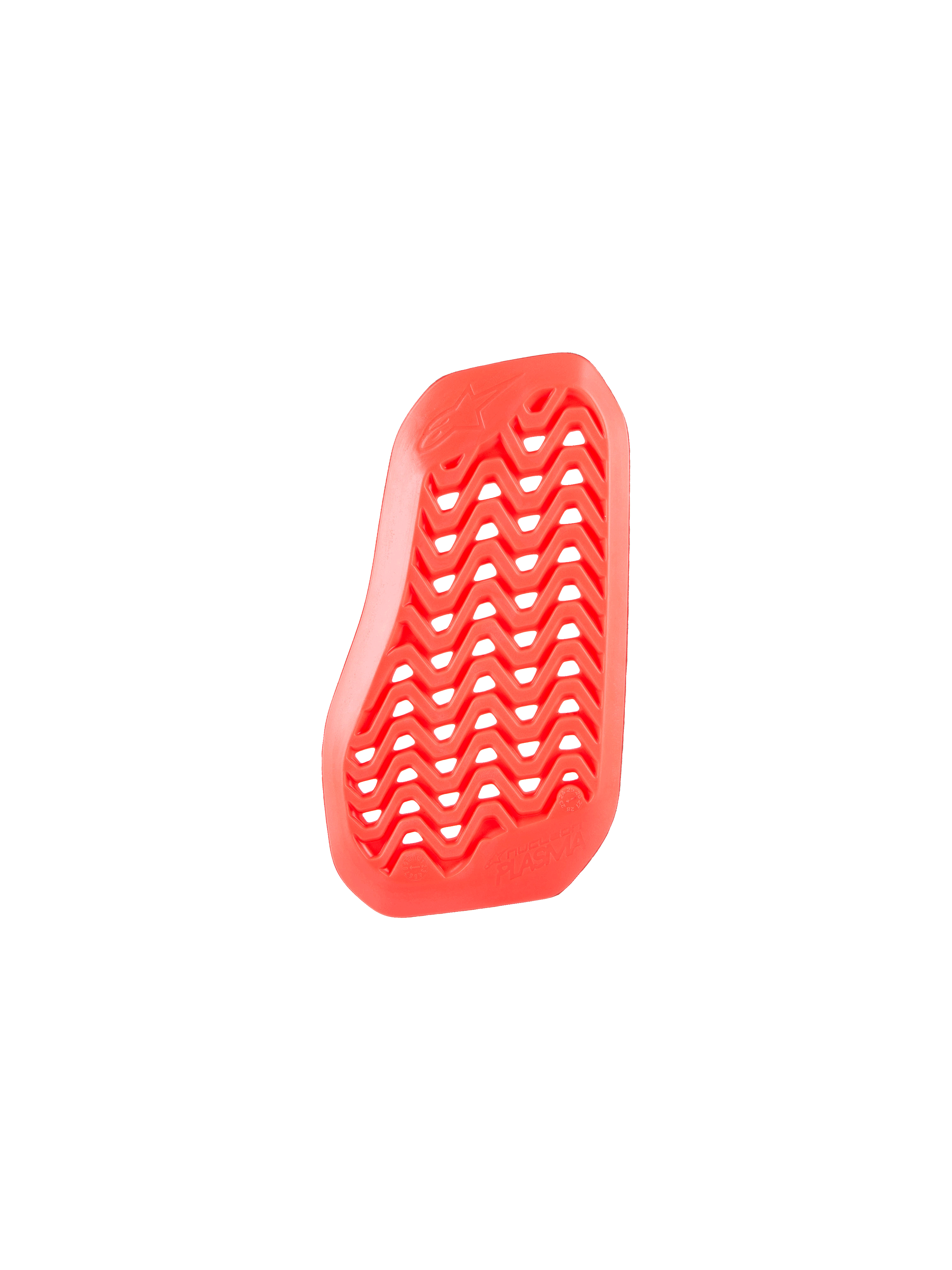Inserto protettore toracico diviso Alpinestars Nucleon Plasma, rosso, design a zigzag perforato per la massima circolazione dell'aria, materiale ammortizzante bio-based leggero e flessibile per abbigliamento moto stradale