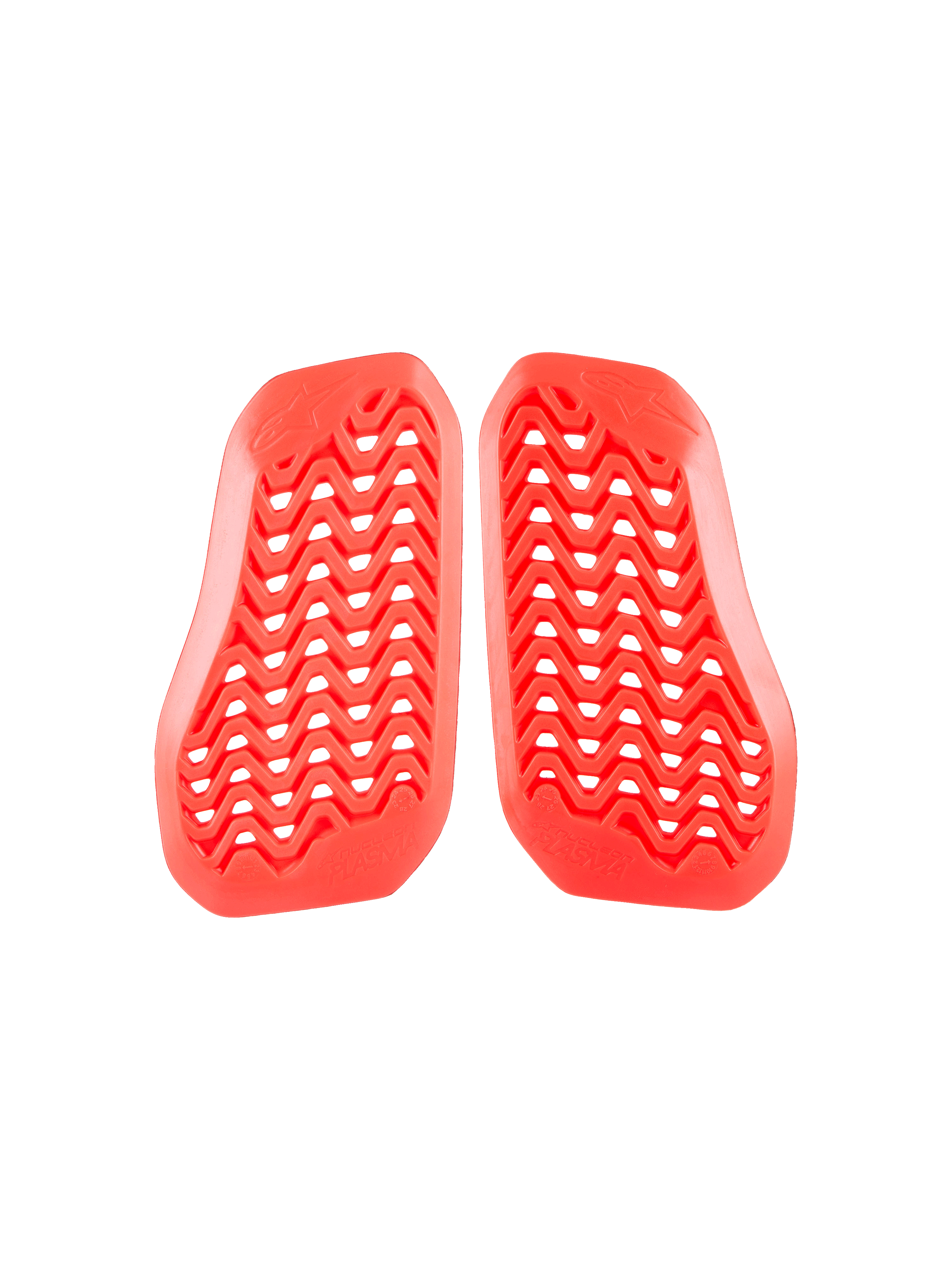 Alpinestars Nucleon Plasma Divided Chest Protector, inserto protezione torace da moto rosso, design a zigzag ventilato con fori, protezione dagli impatti certificata CE, costruzione leggera a due pezzi