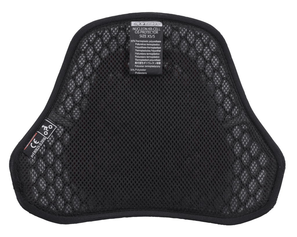 Alpinestars Nucleon KR Cell CiR Protectors, protezione pettorale da moto, interno in airmesh nero con microstruttura a nido d'ape, con etichetta di certificazione CE e fodera morbida per traspirabilità e comfort