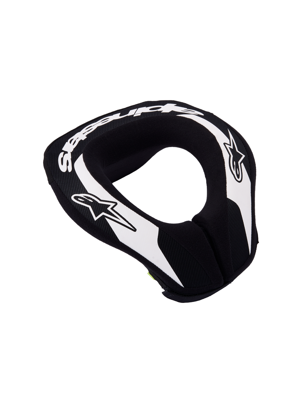 Alpinestars Collare Sequence Ragazzo, protezione collo motocross, nero e bianco, con schiuma a doppia densità.