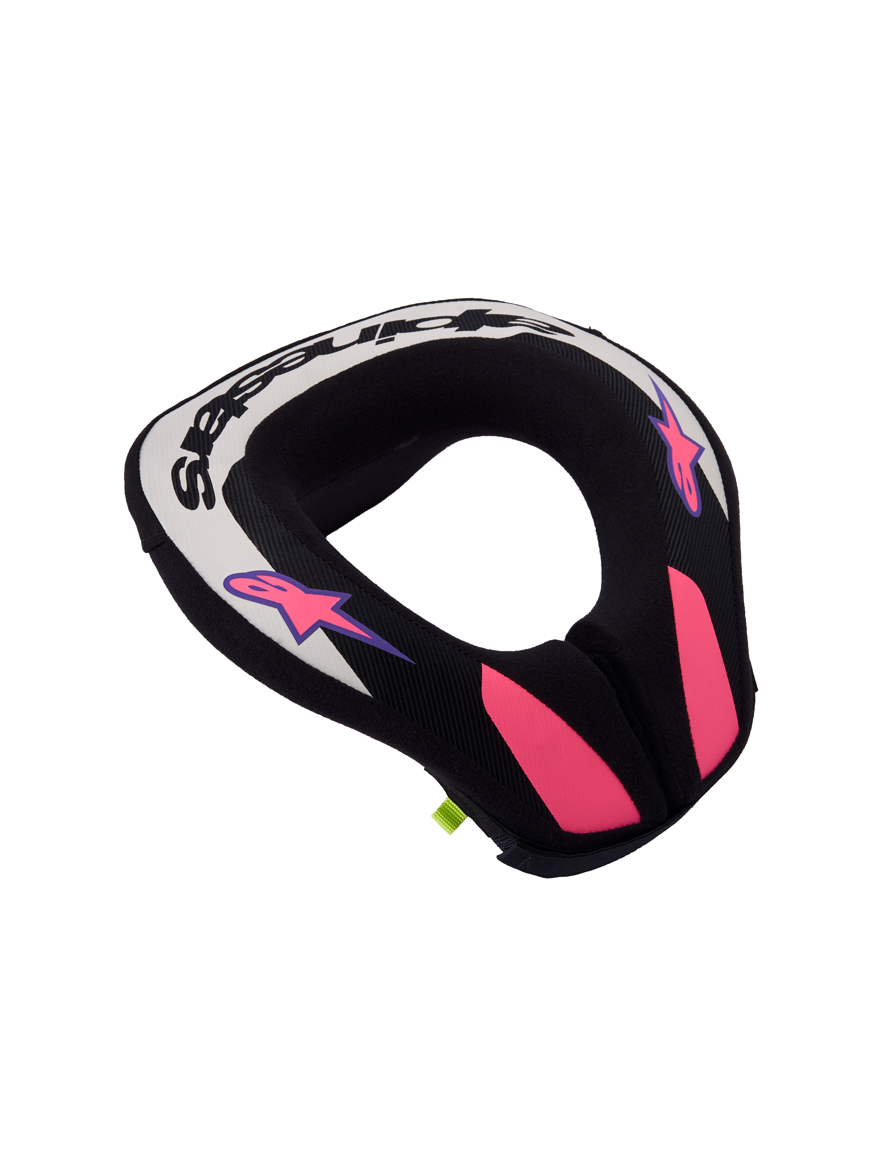 Alpinestars collare Sequence ragazzo, protezione motocross ergonomica per giovani piloti, nero e grigio con dettagli viola.