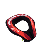 Alpinestars Collare Sequence Ragazzo, protezione collo per motocross e fuoristrada, rosso e nero, loghi bianchi.