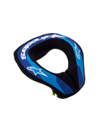 Alpinestars Collare Sequence Ragazzo, protezione collo motocross blu e bianco, schiuma ergonomica a doppia densità