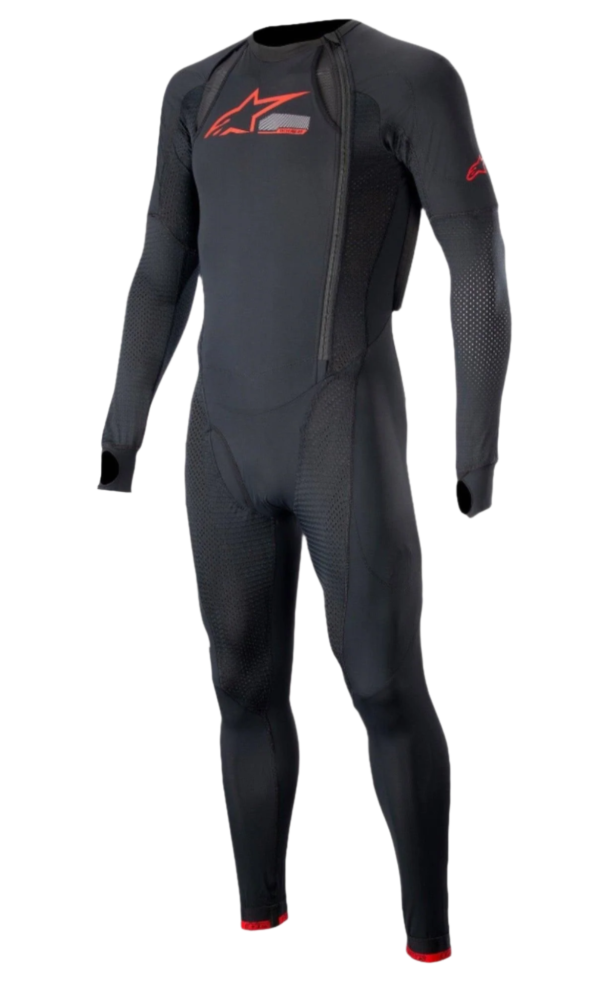 Alpinestars Intimo Tecnico Lungo per Sistema Tech-Air 10 Race, sottotuta da corsa da uomo, nero e rosso brillante, traspirante