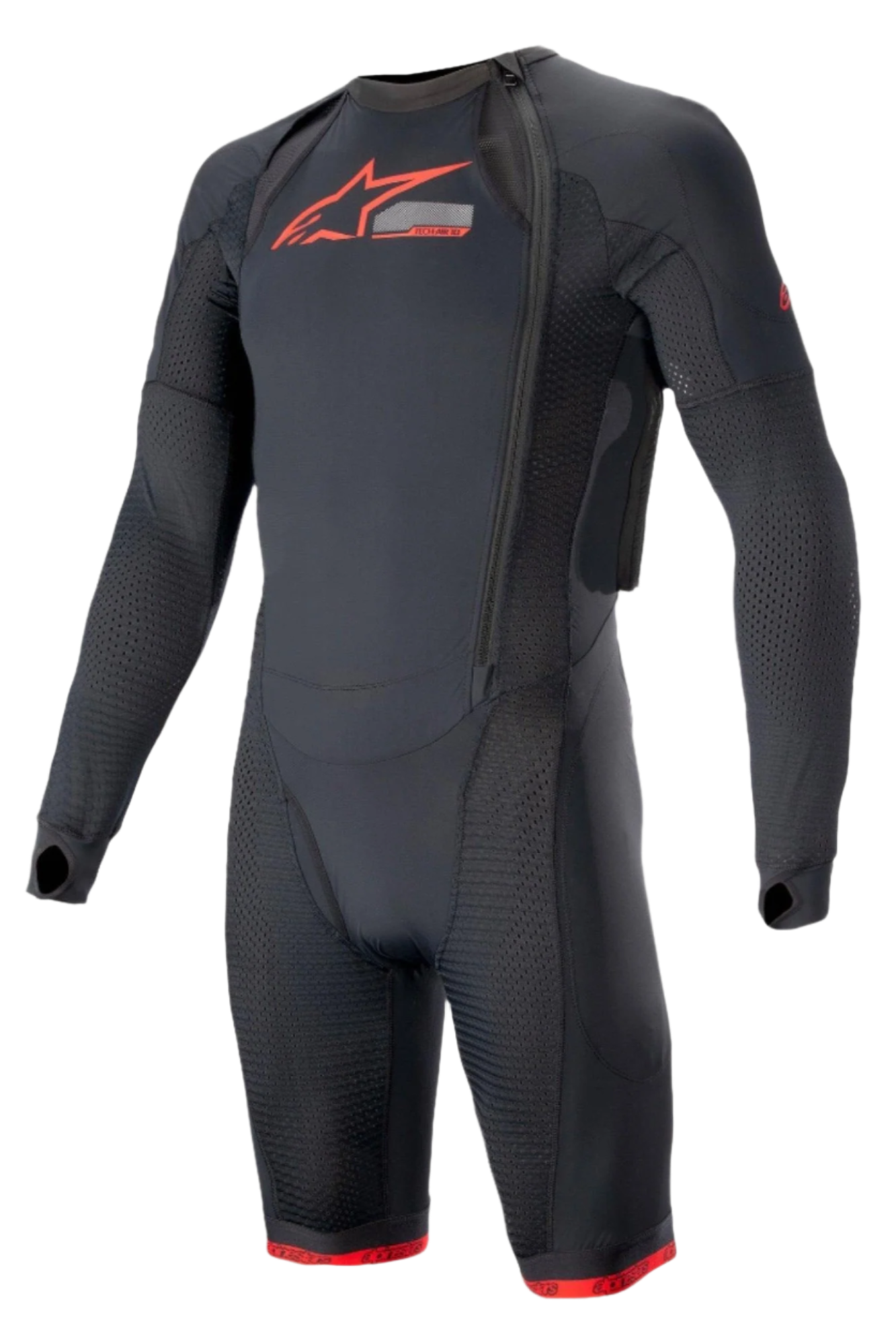 Alpinestars Tech-Air System Strato Tecnico, sottotuta racing uomo, nero e rosso, compressivo con rete per airbag Tech-Air 10.