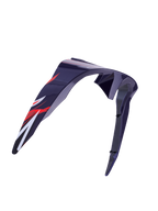 Alpinestars Supertech R10 Flyte Standard Spoiler, accessorio per casco, viola rosso lucido, design aerodinamico curvo con grafiche rosse e bianche, finitura lucida, ricambio ufficiale