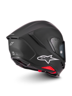 Alpinestars Casco S-R7 Solid ECE 22.06, casco da moto stradale e da pista, nero opaco con logo A-star bianco e dettagli rossi, certificato ECE e DOT