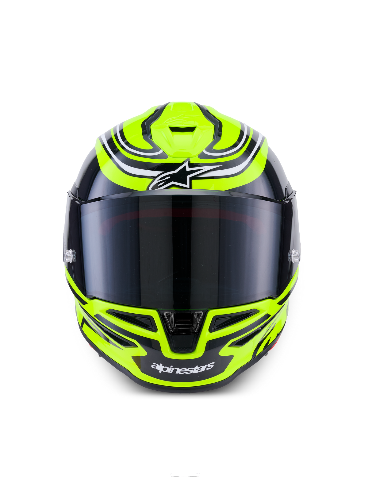 Alpinestars Casco S-R7 Zeal ECE 22.06, casco integrale da moto racing, giallo fluo, nero e bianco, design aerodinamico e finitura lucida